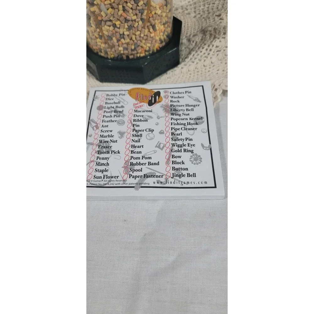 Find It! Contained Adventure Game Tube Hidden Objects with Check List Wooden